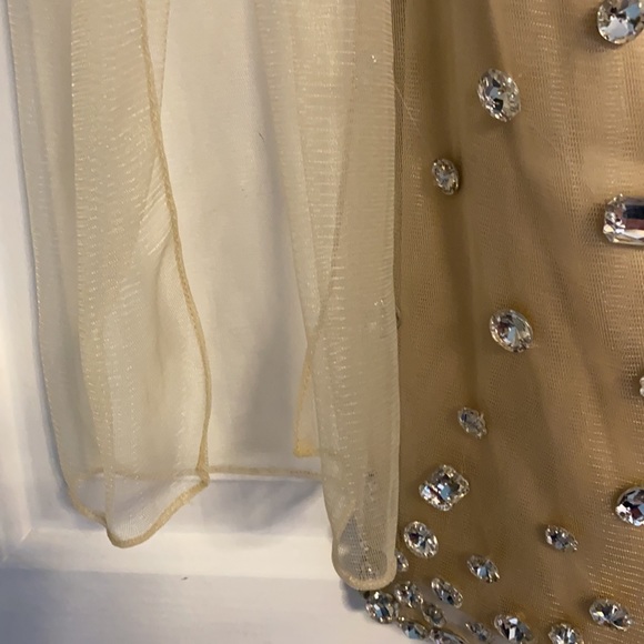 STUNNING RHINESTONE JOVANI MINIDRESS Sz 8 + sash - Picture 3 of 13